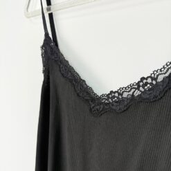 Γυναικείο Σετ Babydoll Ριπ Τοπάκι και ψηλόμεσο Σορτσάκι Slim Fit, Μαύρο