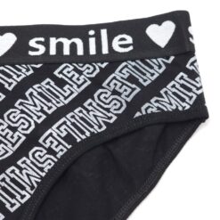Γυναικείο Βαμβακερό Εσώρουχο Σλιπ smile, Μαύρο