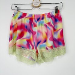 Σετ Γυναικείες Πιτζάμες Tie Dye Τοπάκι και Σορτσάκι Slim Fit, Λαχανί