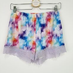 Σετ Γυναικείες Πιτζάμες Tie Dye Τοπάκι και Σορτσάκι Slim Fit, Μωβ
