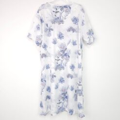 Γυναικείο Νυχτικό Κοντομάνικο Φλοράλ Plus Size, Λευκό