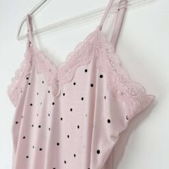 Σετ Γυναικείες Πιτζάμες Πουά Babydoll Τοπάκι και Σορτσάκι Slim Fit, Ροζ