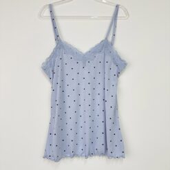 Σετ Γυναικείες Πιτζάμες Πουά Babydoll Τοπάκι και Σορτσάκι Slim Fit, Γαλάζιο