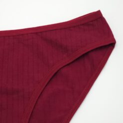 Γυναικείο Βαμβακερό Εσώρουχο Σλιπ Ριπ με Φιογκάκι, Βυσσινί