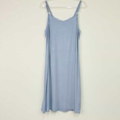 Γυναικείο Βαμβακερό Νυχτικό με Δαντέλα Slim Fit, Γαλάζιο