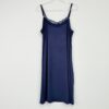 Γυναικείο Βαμβακερό Νυχτικό με Δαντέλα Slim Fit, Μπλε Μαρέν