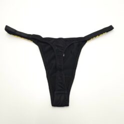 Γυναικείο Βαμβακερό Εσώρουχο String με Στρας, Μαύρο