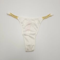 Γυναικείο Βαμβακερό Εσώρουχο String με Στρας, Λευκό