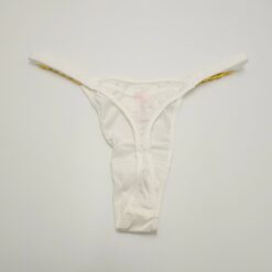 Γυναικείο Βαμβακερό Εσώρουχο String με Στρας, Λευκό