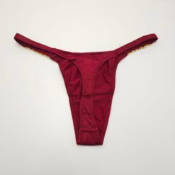 Γυναικείο Βαμβακερό Εσώρουχο String με Στρας, Μπορντοκόκκινο