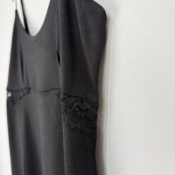 Σετ Γυναικείες Πιτζάμες Ρόμπα και Νυχτικό Slim Fit, Μαύρο