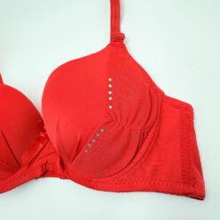 Σετ Γυναικείων Εσωρούχων Σουτιέν Push Up και String με Δαντέλα, Κόκκινο