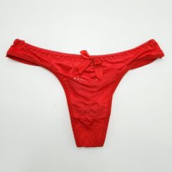 Σετ Γυναικείων Εσωρούχων Σουτιέν Push Up και String με Δαντέλα, Κόκκινο