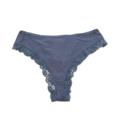 Γυναικείο Δαντελωτό Εσώρουχο Στρινγκ με Στρασάκια, Μπλε Μαρέν