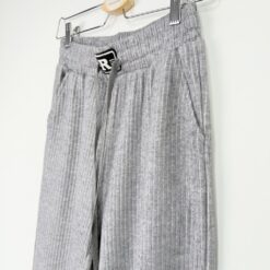 Γυναικείο Παντελόνι Πιτζάμας Wide Leg Ριπ Regular Fit, Γκρι