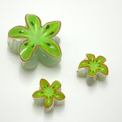 Σετ Κλαμεράκια Μαλλιών Λουλούδια σχέδιο Kiwi 3τμχ, Πράσινο
