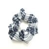 Λαστιχάκι Μαλλιών Σούρα Scrunchie Καρό, Μπλε Μαρέν