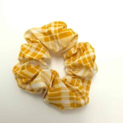 Λαστιχάκι Μαλλιών Σούρα Scrunchie Καρό, Κίτρινο