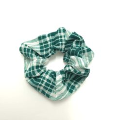 Λαστιχάκι Μαλλιών Σούρα Scrunchie Καρό, Πράσινο