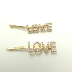 Σετ Τσιμπιδάκια Μαλλιών Love, Χρυσό