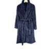 Ανδρική Ρόμπα Fleece με Ζώνη, Εσωτερικά Κορδόνια και Τσέπες Slim Fit, Μπλε Μαρέν