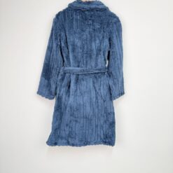 Ανδρική Ρόμπα Fleece με Ζώνη, Εσωτερικά Κορδόνια και Τσέπες Slim Fit, Μπλε