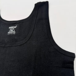 Ανδρικό Βαμβακερό Αμάνικο Φανελάκι Plus Size, Μαύρο