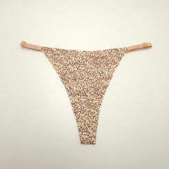 Γυναικείο Εσώρουχο Στρινγκ Ριπ Ψηλόμεσο Animal Print, Εκρού