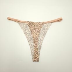 Γυναικείο Εσώρουχο Στρινγκ Ριπ Ψηλόμεσο Animal Print, Εκρού