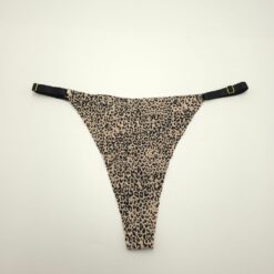 Γυναικείο Εσώρουχο Στρινγκ Ριπ Ψηλόμεσο Animal Print, Σκούρο Μπεζ