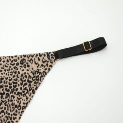 Γυναικείο Εσώρουχο Στρινγκ Ριπ Ψηλόμεσο Animal Print, Σκούρο Μπεζ