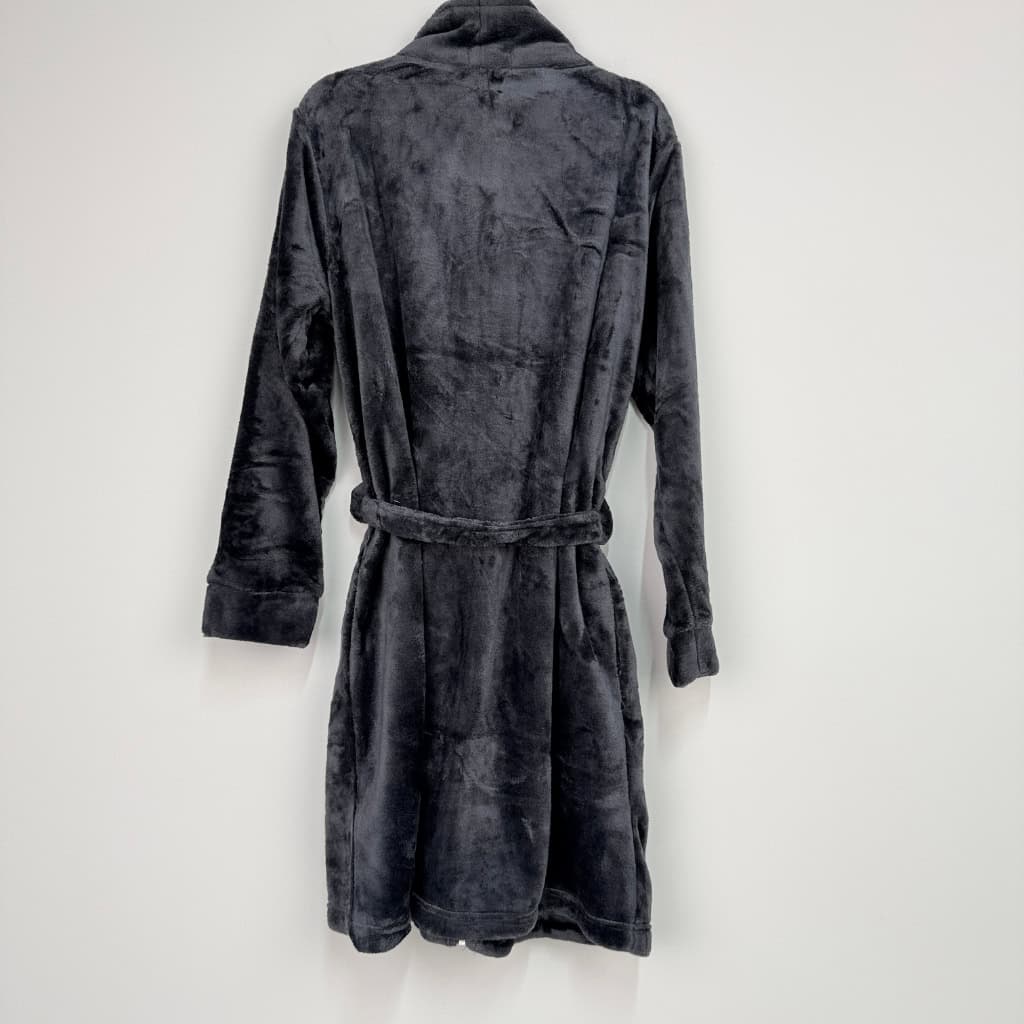 Ρόμπα Unisex Μονόχρωμη Fleece Μακριά με Φερμουάρ Regular Fit, Γκρι