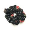 Λαστιχάκι Μαλλιών Σούρα Scrunchie Φλοράλ Μεγάλο Μέγεθος, Μαύρο