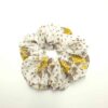 Λαστιχάκι Μαλλιών Σούρα Scrunchie Φλοράλ Μεγάλο Μέγεθος, Εκρού