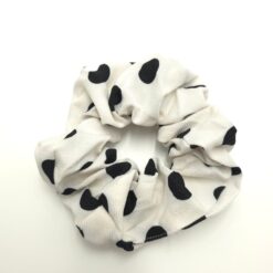 Λαστιχάκι Μαλλιών Σούρα Scrunchie Πουά Μεγάλο Μέγεθος, Λευκό