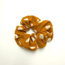 Λαστιχάκι Μαλλιών Σούρα Scrunchie Πουά Μεγάλο Μέγεθος, Μουσταρδί