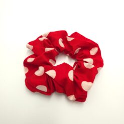 Λαστιχάκι Μαλλιών Σούρα Scrunchie Πουά Μεγάλο Μέγεθος, Κόκκινο