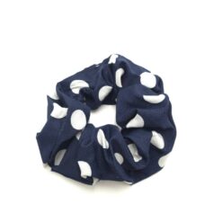 Λαστιχάκι Μαλλιών Σούρα Scrunchie Πουά Μεγάλο Μέγεθος, Μπλε Μαρέν
