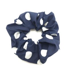 Λαστιχάκι Μαλλιών Σούρα Scrunchie Πουά Μεγάλο Μέγεθος, Μπλε Μαρέν