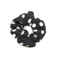 Λαστιχάκι Μαλλιών Σούρα Scrunchie Πουά Μεγάλο Μέγεθος, Μαύρο