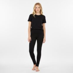 Γυναικείο Βαμβακερό Παντελόνι Κολάν Regular Fit, Μαύρο