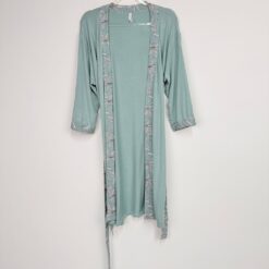Γυναικεία Βαμβακερή Μονόχρωμη Ρόμπα Regular Fit, Μέντα