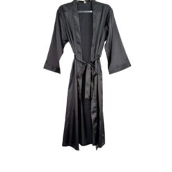 Γυναικεία Ρόμπα Σατέν Regular Fit, Μαύρο