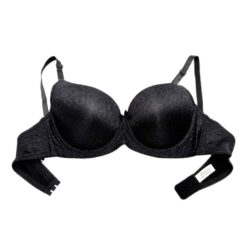 Σουτιέν Push Up με μέτρια Ενίσχυση και Σχέδιο Άνιμαλ Πριντ Cup C, Μαύρο