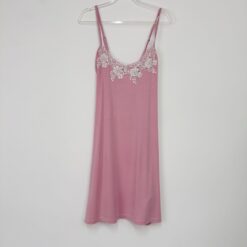 Γυναικείο Σετ Νυχτικό και Ρόμπα με Δαντέλα Regular Fit, Ροζ
