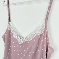 Γυναικείο Βαμβακερό Σετ Babydoll Πουά Τοπάκι και Σορτσάκι Regular Fit, Ροζ