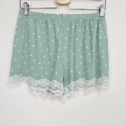 Γυναικείο Βαμβακερό Σετ Babydoll Πουά Τοπάκι και Σορτσάκι Regular Fit, Μέντα