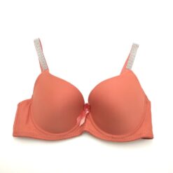 Σουτιέν Push Up με Ενίσχυση και Στρασάκια στις Τιράντες Cup B, Κεραμιδί