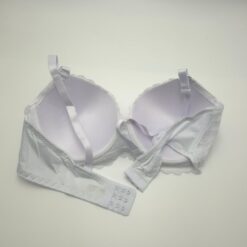 Σουτιέν Push Up Δαντελωτό Φλοράλ με Μπανέλα Cup D, Λευκό