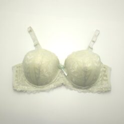 Σουτιέν Push Up Δαντελωτό Φλοράλ με Μπανέλα Cup D, Μέντα
